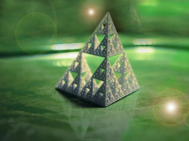 Sierpinski Pyramid in White Natural Versatile Plastic