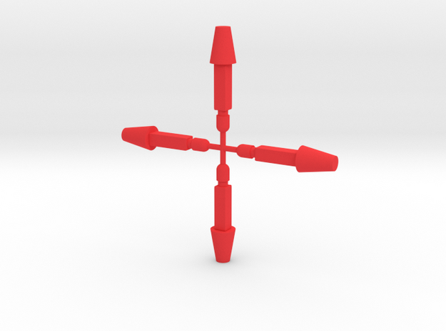Hand Bazooka Missiles in Red Processed Versatile Plastic