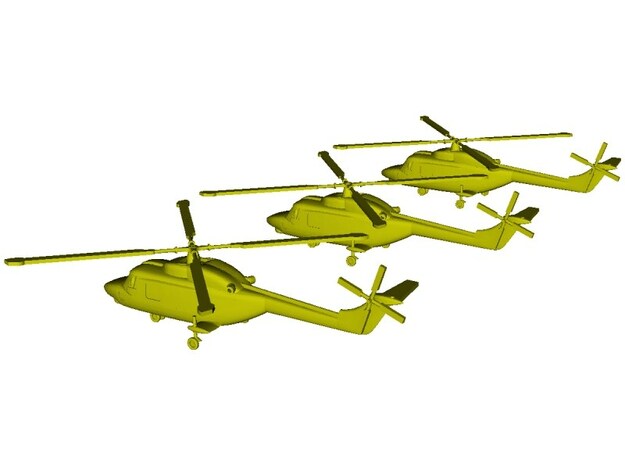 1/192 scale Westland Lynx Mk 95 helicopters x 3 in Clear Ultra Fine Detail Plastic