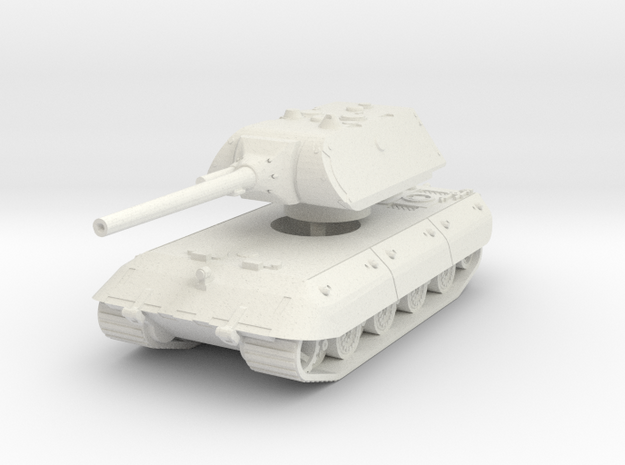 E 100 Maus 128mm (side skirts) 1/76 in White Natural Versatile Plastic