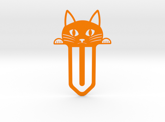 Cute Cat Bookmark in Orange Processed Versatile Plastic