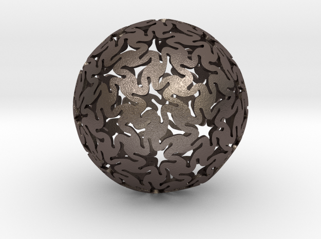 TriHex Sphere in Polished Bronzed Silver Steel