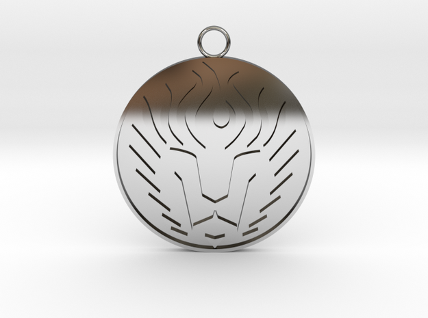 Lion Head Pendant in Fine Detail Polished Silver