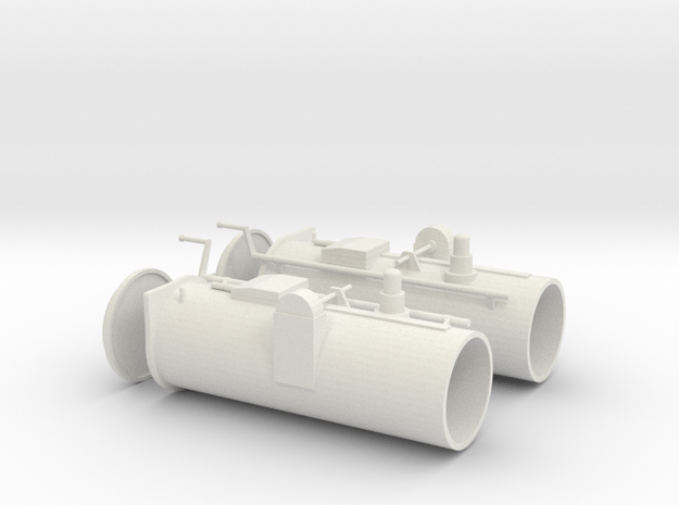 1/24 DKM Schnellboot S100 Torpedo Tubes Set in White Natural Versatile Plastic