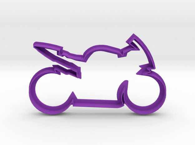 Motorcycle Cookie Cutter in Purple Processed Versatile Plastic
