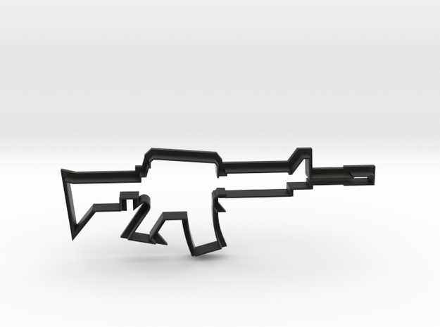 M16 Rifle Cookie Cutter in Black Natural Versatile Plastic