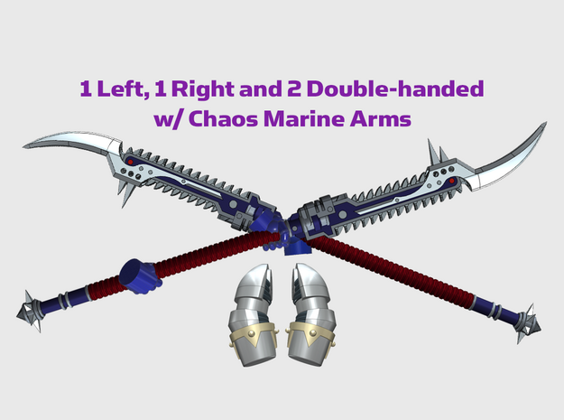 4x Roto Glaive: Nightmare - Chaos Set in Tan Fine Detail Plastic