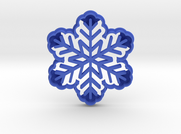 Snowflake Cookie Cutter in Blue Processed Versatile Plastic