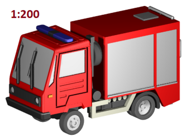 Multicar-Feuerwehr 1:200 in Clear Ultra Fine Detail Plastic
