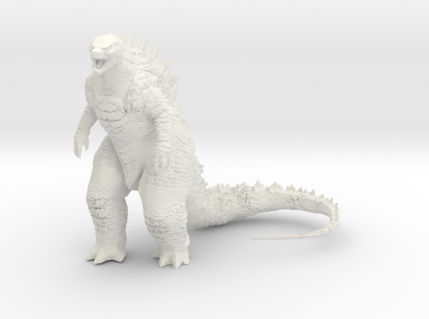 Godzilla Statue in White Natural Versatile Plastic