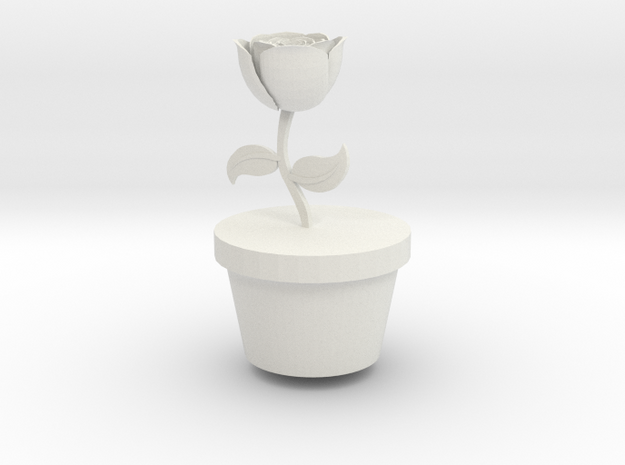 Flower Pot (small) in White Natural Versatile Plastic