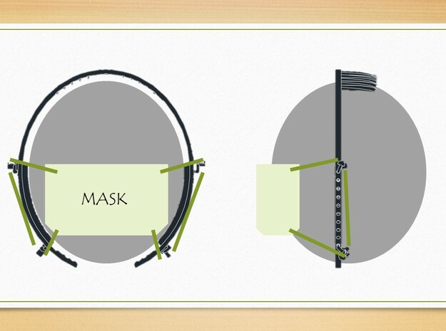 Earmuff mask pressure reducer in Blue Processed Versatile Plastic