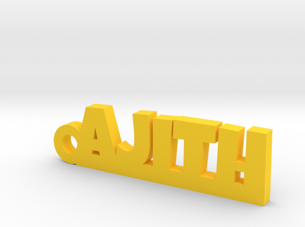 AJITH_keychain_Lucky in Yellow Processed Versatile Plastic