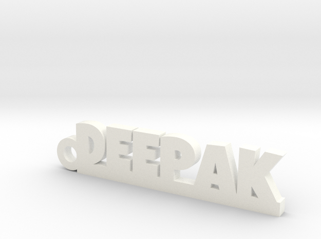 DEEPAK_keychain_Lucky in White Processed Versatile Plastic