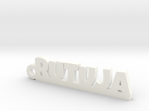 RUTUJA_keychain_Lucky in White Processed Versatile Plastic
