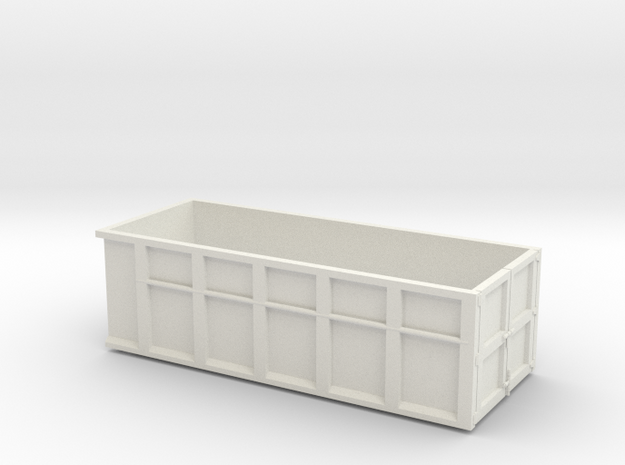 1/50th 10 foot Roll off type Dumpster in White Natural Versatile Plastic