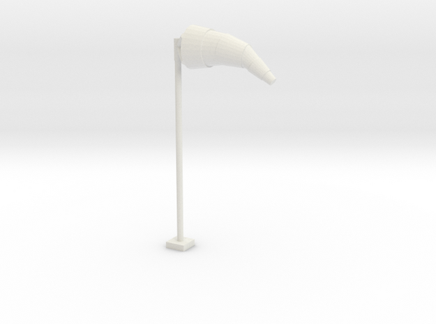 Airport Windsock and Pole 1/72 in White Natural Versatile Plastic