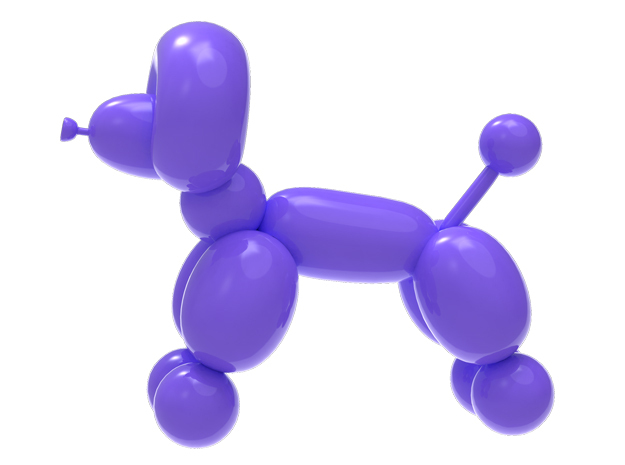 balloon dog in Purple Processed Versatile Plastic