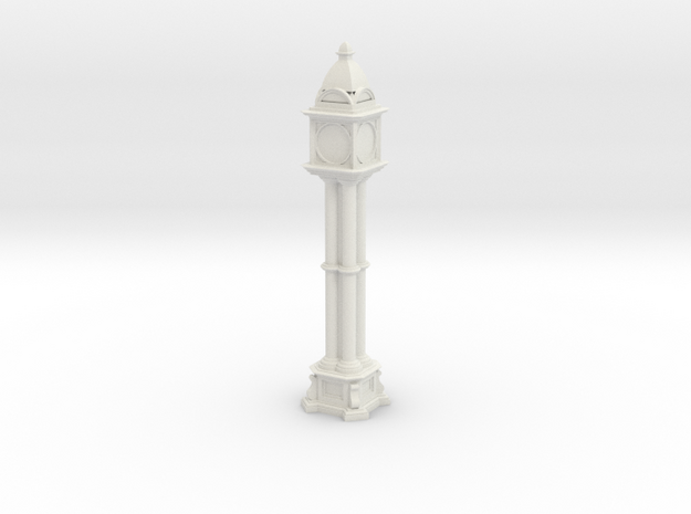 Victorian cast iron clock tower in White Natural Versatile Plastic