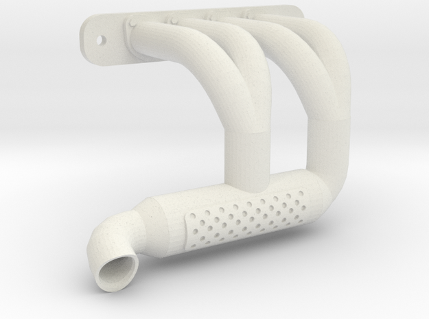 Axial SMT-10 Exhaust Header SH-2D (Right) in White Natural Versatile Plastic
