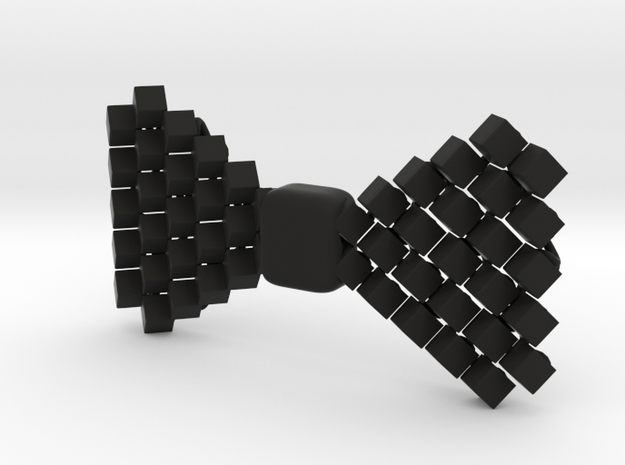 Cube Bow Tie in Black Natural Versatile Plastic