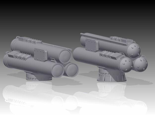 Mk32 torpedeo tubes kit x 2 - 1/64 in Tan Fine Detail Plastic