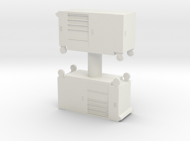 Toolbox Trolley (x2) 1/76 in White Natural Versatile Plastic
