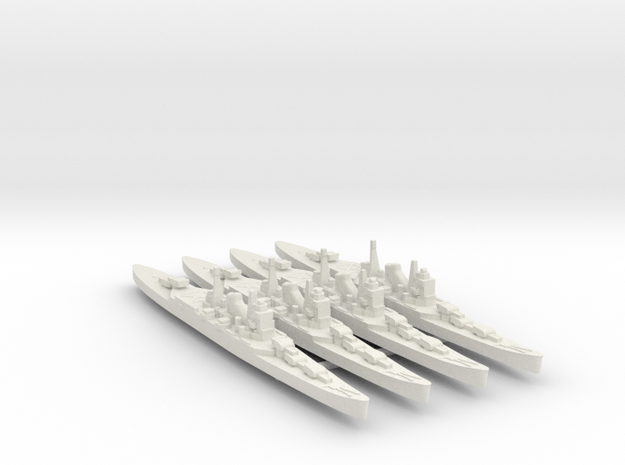 4pk sprue IJN Mogami cruiser 1940 1:2400 VerPl WW2 in White Natural Versatile Plastic