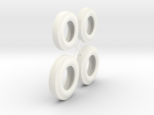 Roadster tire set 1/24 in White Processed Versatile Plastic