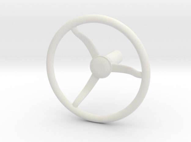 Military Steering Wheel in White Natural Versatile Plastic
