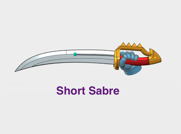 10x Left-handed Energy Sword: Short Dragoon in Tan Fine Detail Plastic