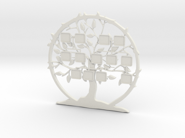 Family Tree 3D (XL) in White Natural Versatile Plastic