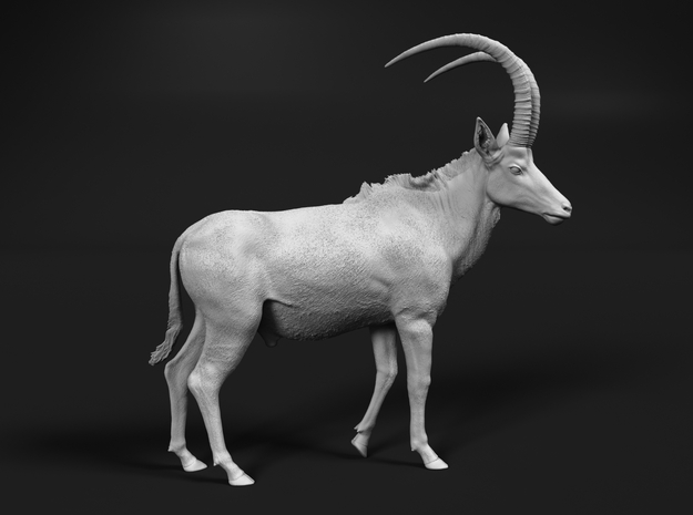 Sable Antelope 1:16 Walking Male in White Natural Versatile Plastic