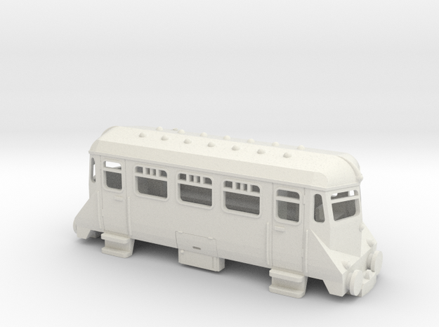 OO9 mini GWR railcar in White Natural Versatile Plastic