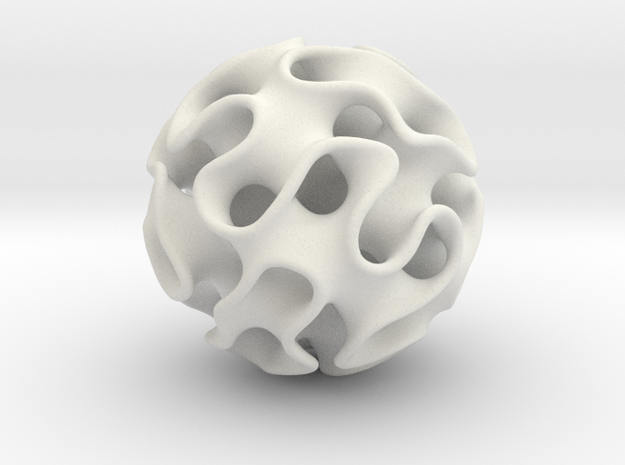 Gyroid Sphere in White Natural Versatile Plastic