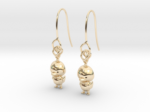 Ducky earring in 14k Gold Plated Brass
