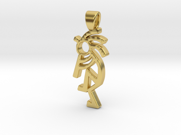 Dancing musician [pendant] in Polished Brass