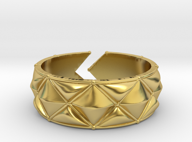 Cushion band ring [sizable ring] in Polished Brass