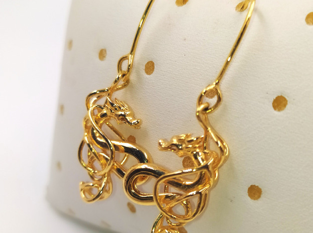 Mountain dragon earring in Rhodium Plated Brass