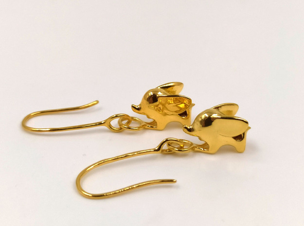 Happy Elephant Earring in 14k Gold Plated Brass