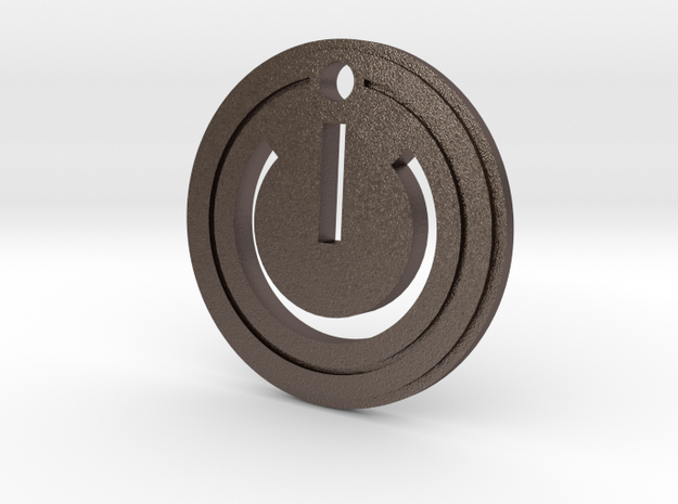 Power Gaming Pendant in Polished Bronzed-Silver Steel