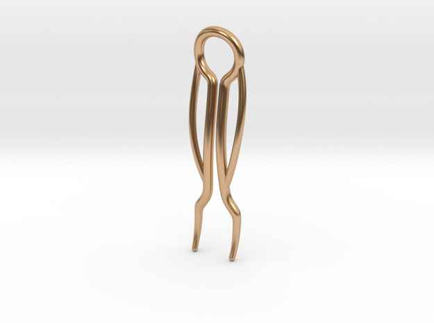 Model II Triple Curve Hairpin in Polished Bronze