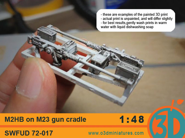 M2HB on M23 gun cradle 1/48 scale  in Tan Fine Detail Plastic
