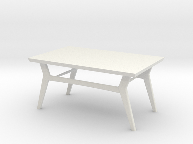 1:24 Modern Coffee Table in White Natural Versatile Plastic