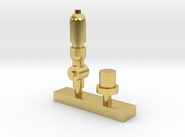 OO Scale NWR #6 Whistle and Safety Valve in Polished Brass