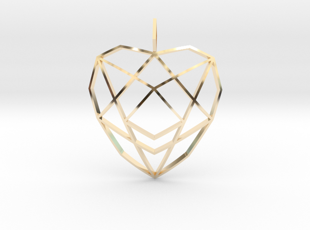 Crystalline Heart Matrix (Curved) in 14k Gold Plated Brass