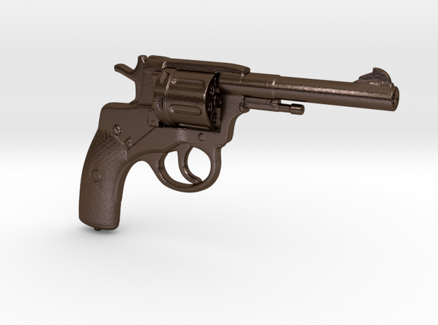 Nagant M1895 Revolver (⅓ scale) in Polished Bronze Steel