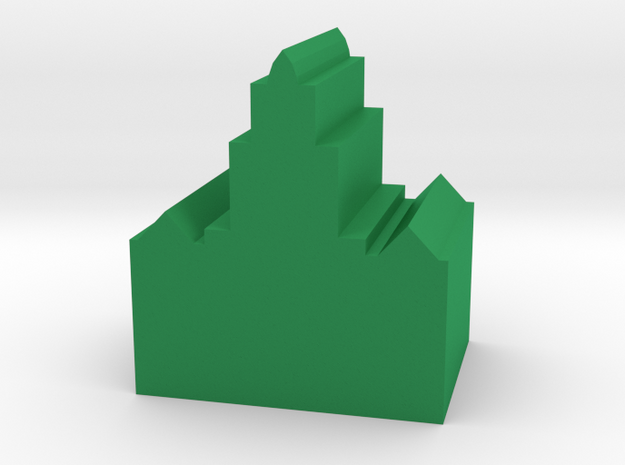 Colonial Town Hall meeple in Green Processed Versatile Plastic