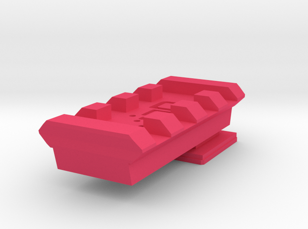 Flash Hot Shoe Picatinny Rail (4 slots) in Pink Processed Versatile Plastic