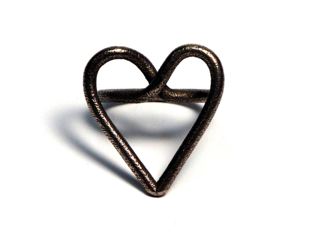 Heartube-metal in Polished Bronzed Silver Steel